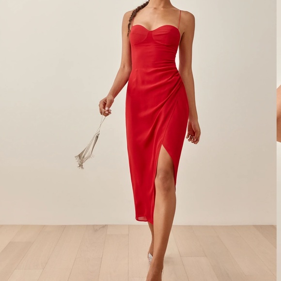 Reformation Dresses Reformation Kourtney Dress Cherry Red Nwt